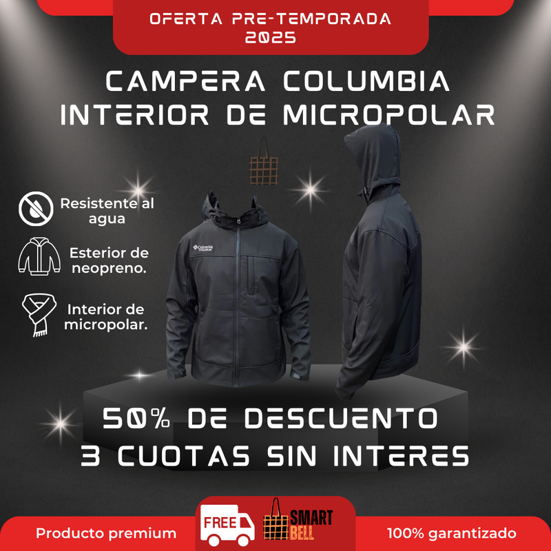 CAMPERA COLUMBIA DE NEOPRENO INTERIOR DE MICROPOLAR + MOCHILA ESCOLAR DE REGALO🎁| ENVÍO GRATIS.